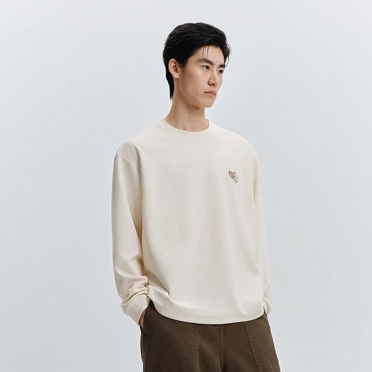PEACEBIRD MEN Waffle Embroidered Crewneck Tee