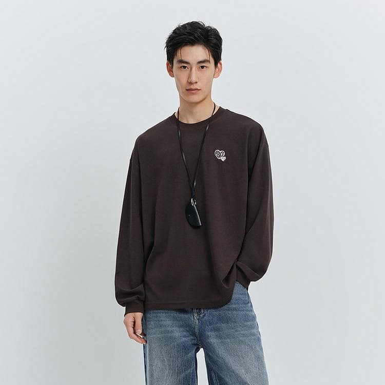 PEACEBIRD MEN Waffle Embroidered Crewneck Tee