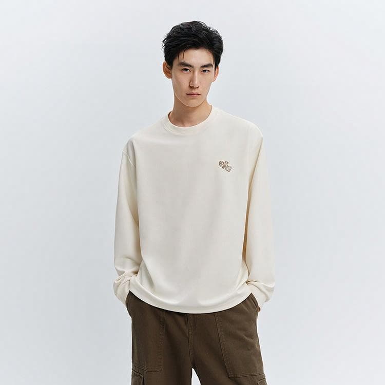 PEACEBIRD MEN Waffle Embroidered Crewneck Tee