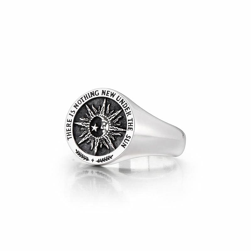 IDEAGEMER Silver Sun Star Ring