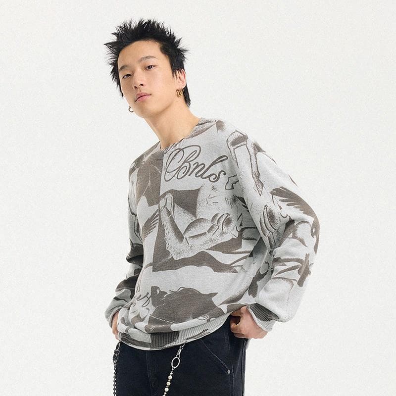BONELESS Abstract Logo Sweater