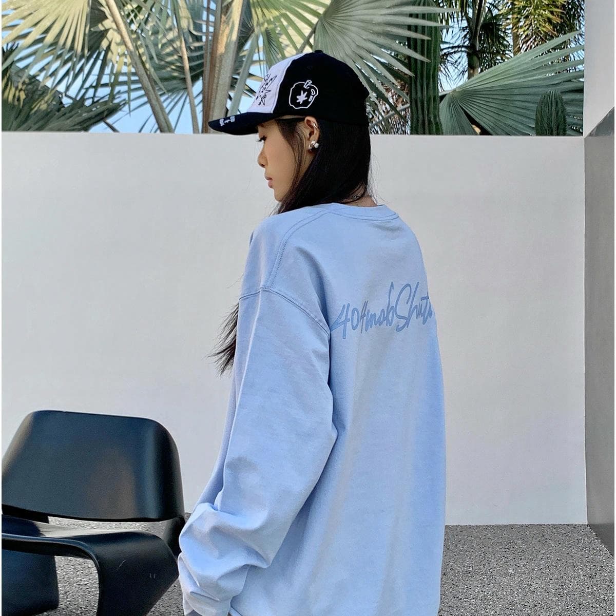 404MOB GANG Logo Print Long Sleeve Tee
