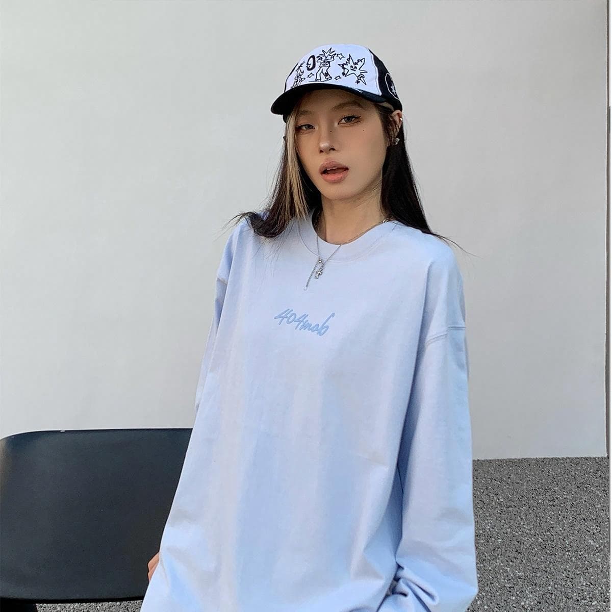 404MOB GANG Logo Print Long Sleeve Tee
