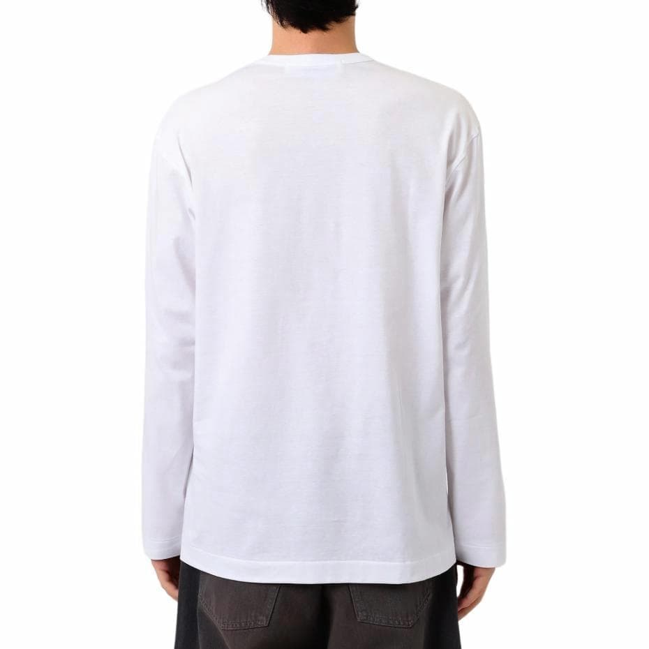 CDG Play SS24 White Long Sleeve Tee