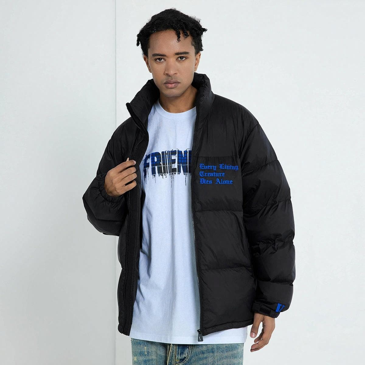 VLONE Classic Blue Logo Down Jacket