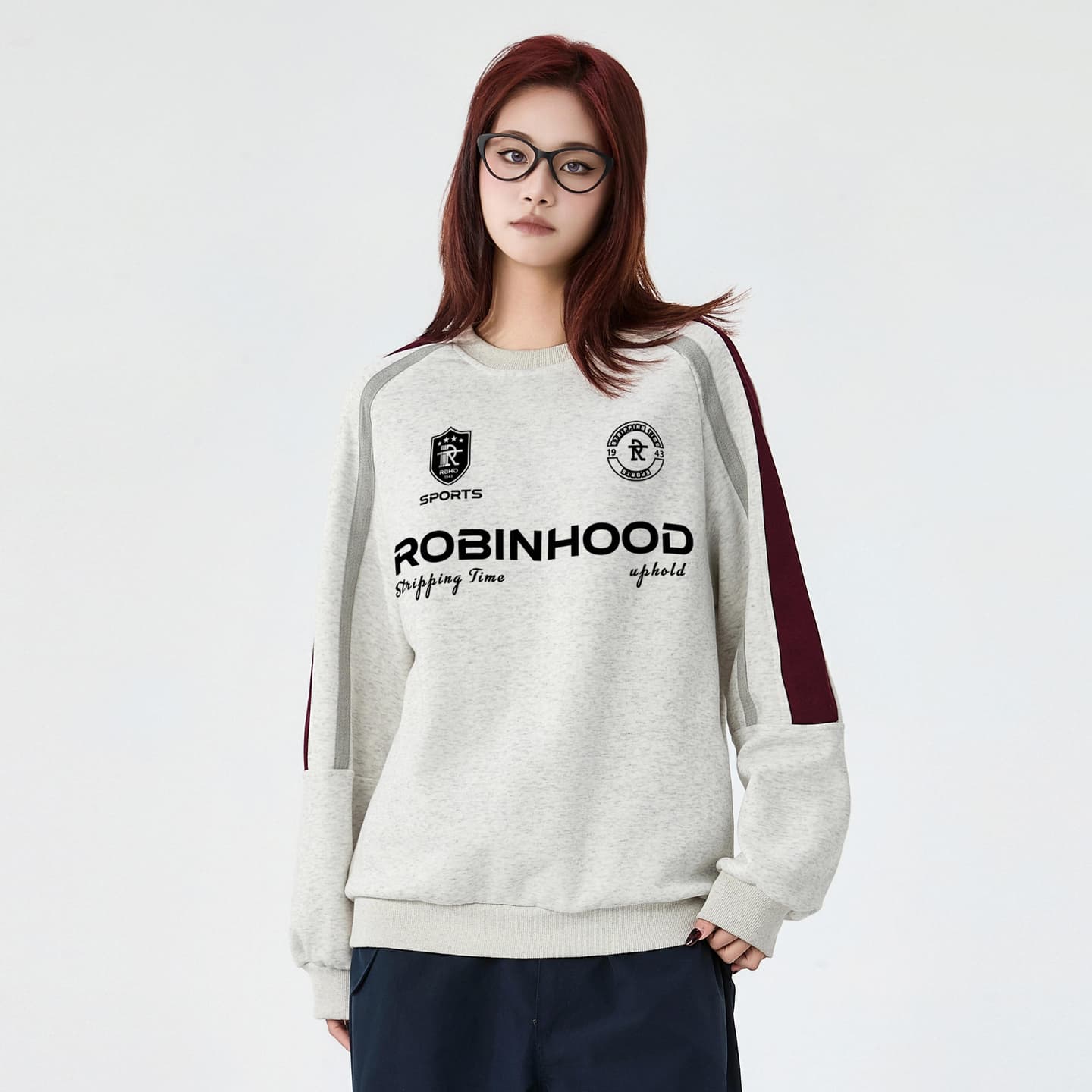 ROBINHOOD Retro Colorblock Logo Sweatshirt