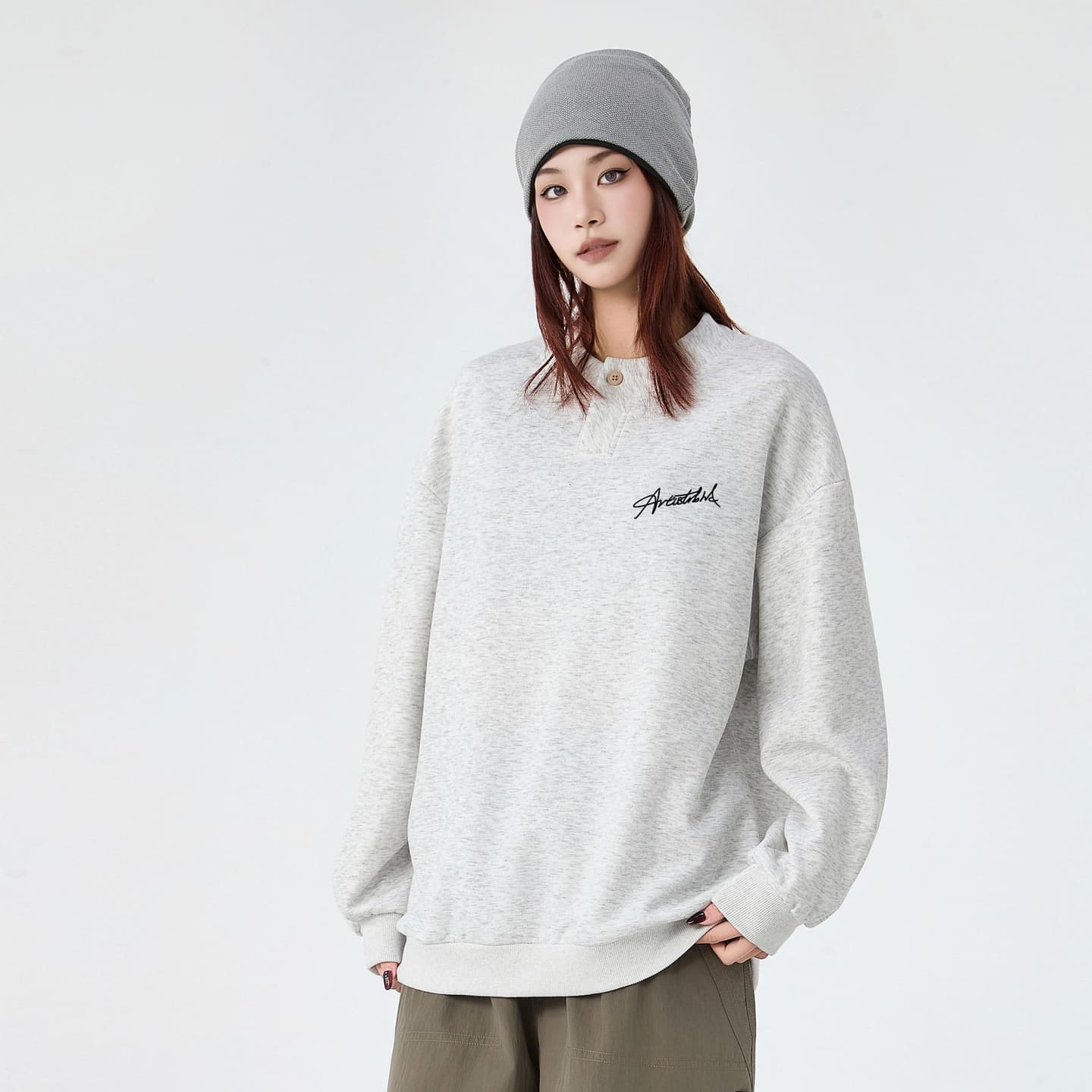 ROBINHOOD Vintage Patchwork Pullover Sweatshirt