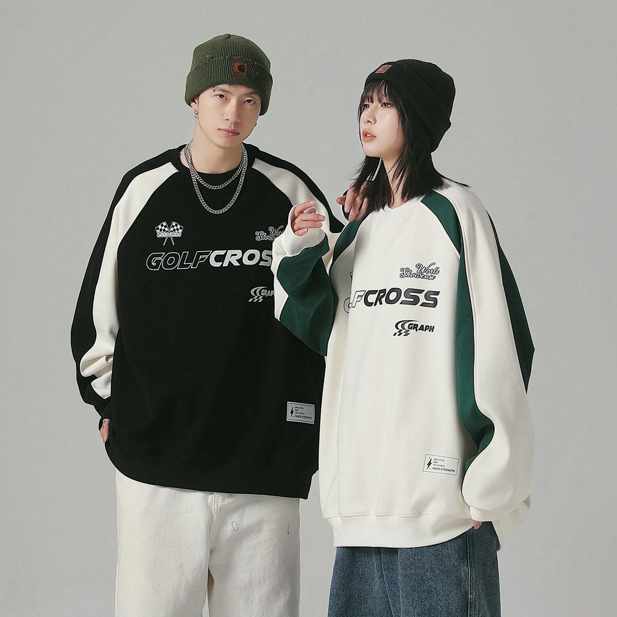 GOLFCROSS Logo Print Sweatshirt