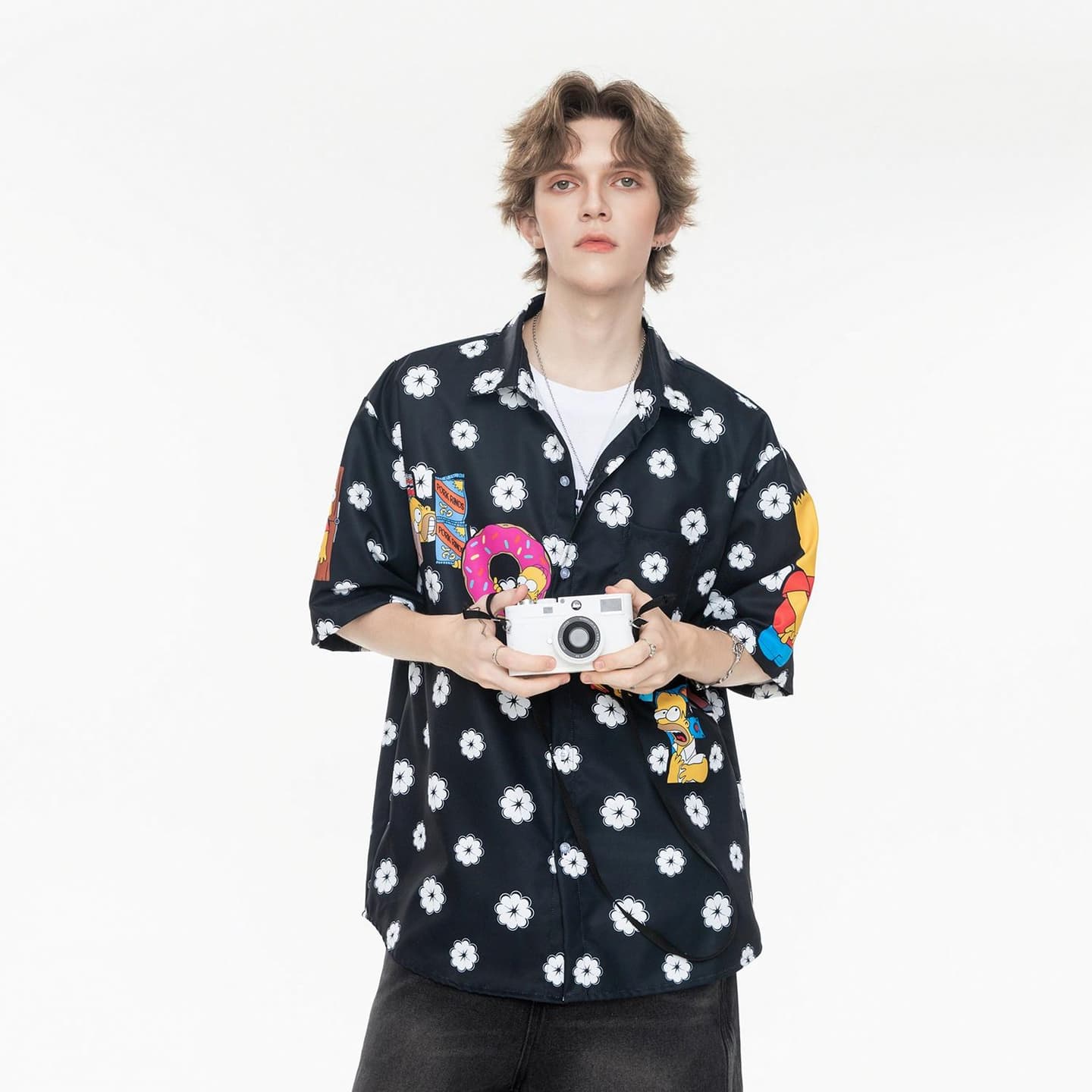 The Simpsons Retro Logo Hawaiian Shirt