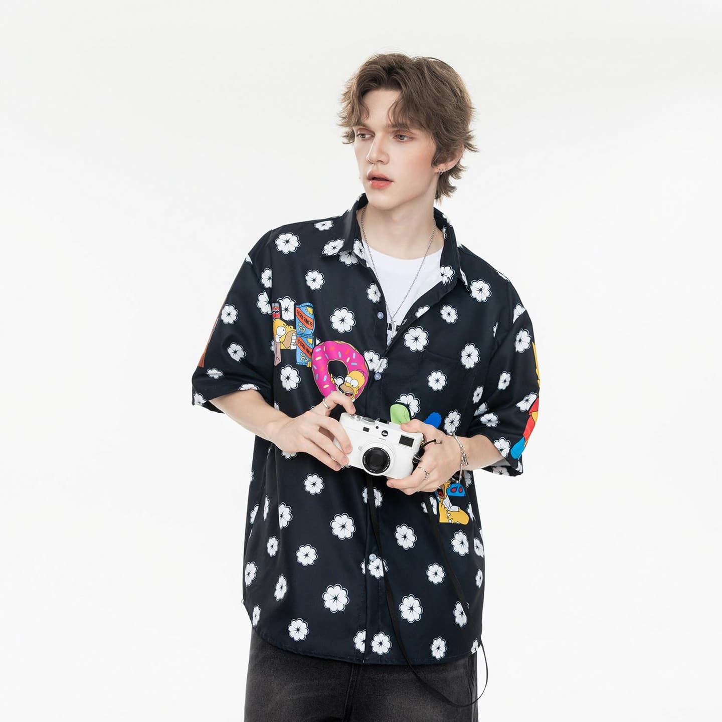 The Simpsons Retro Logo Hawaiian Shirt