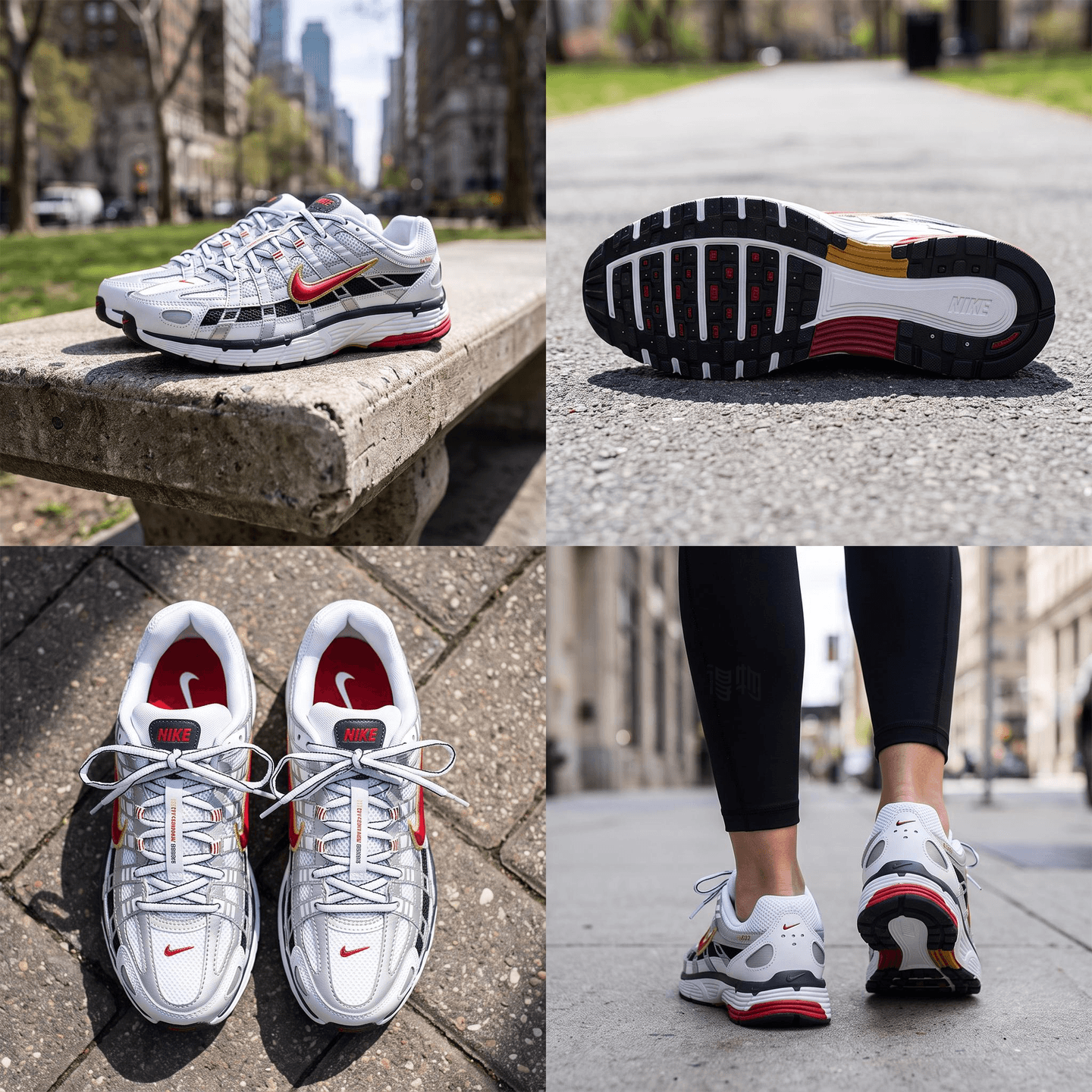 Nike P-6000 White Gold Red