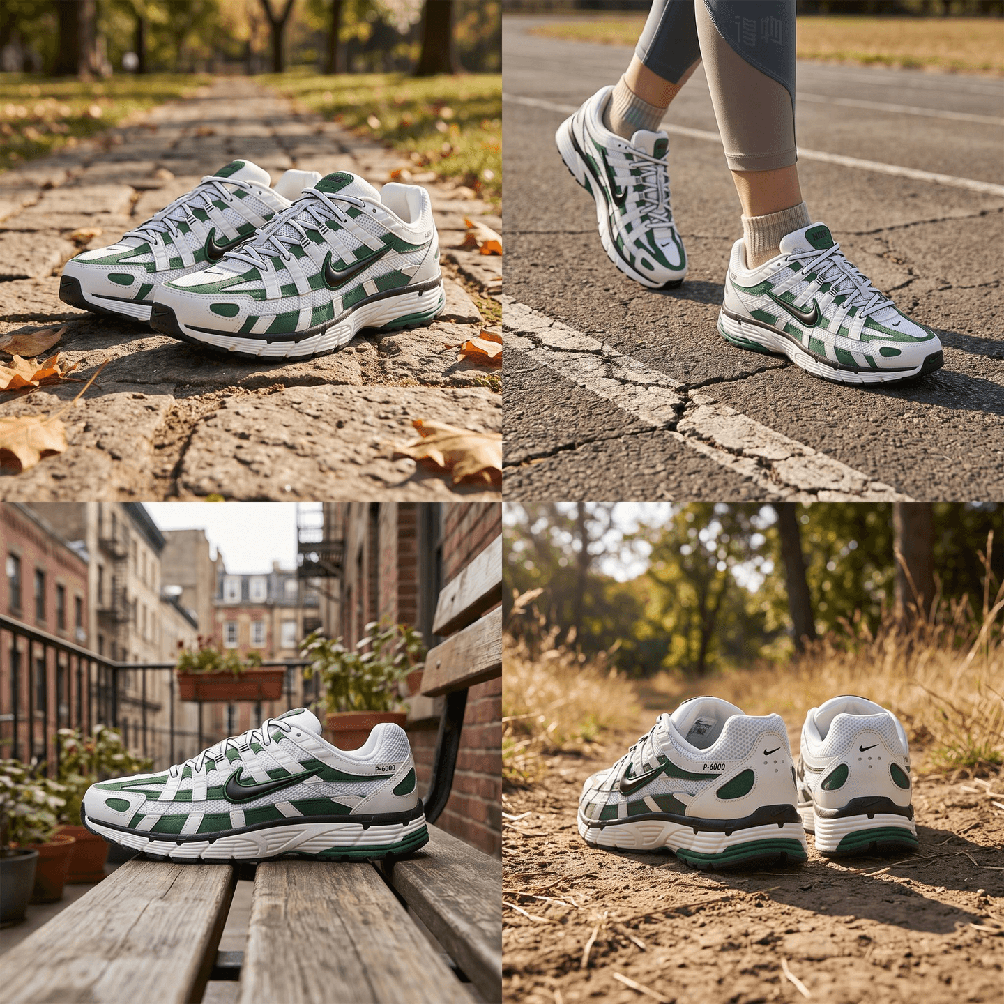 Nike P-6000 White Black Green