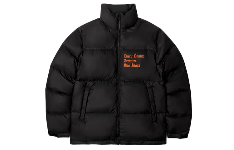VLONE Classic Logo Puffer Jacket Black Orange