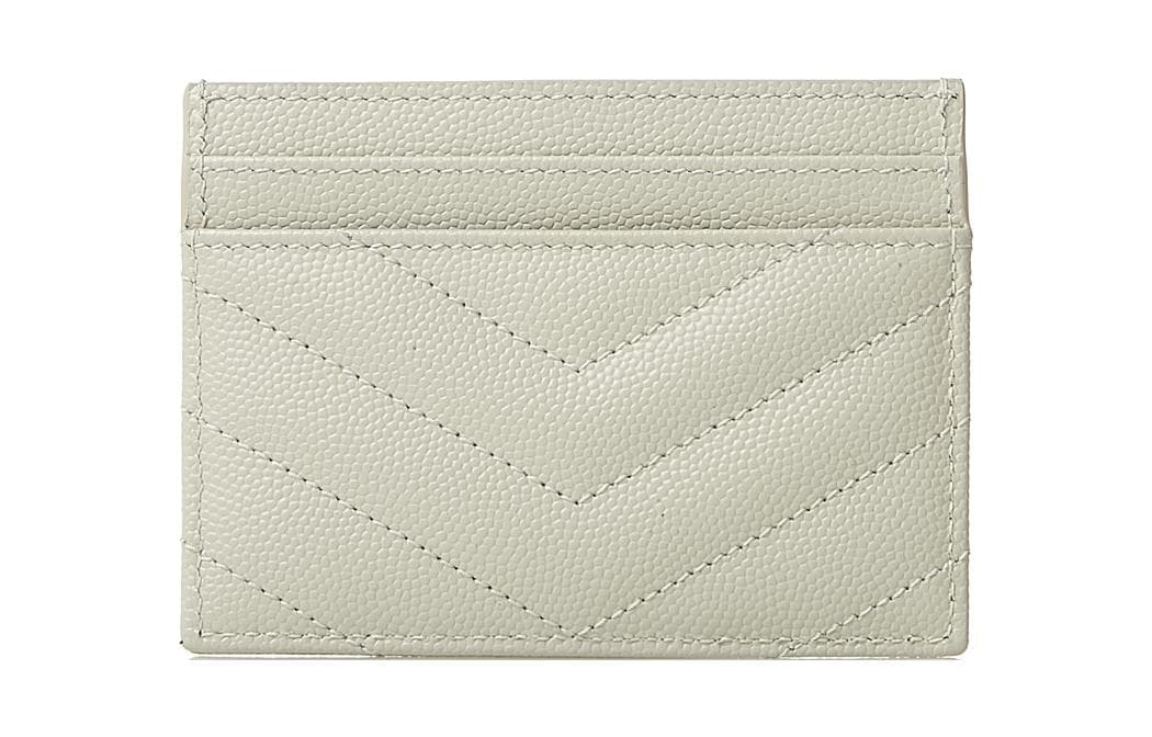 Saint Laurent Monogramme Quilted Card Holder Vintage White