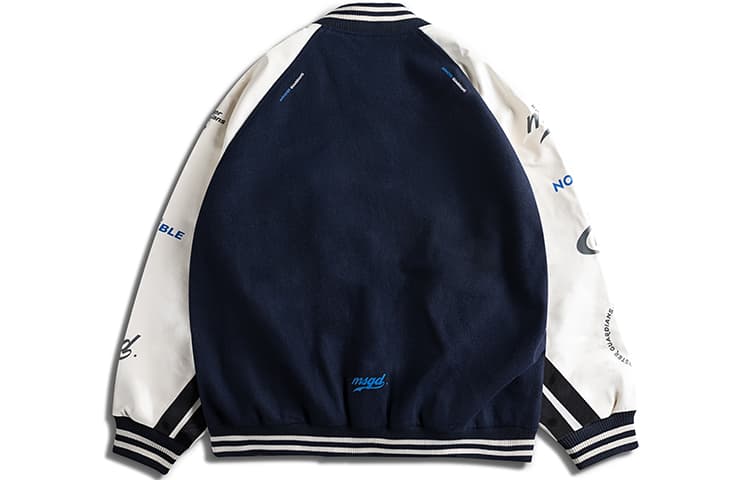 Monster Guardians Courage Series Retro Baseball Jacket Navy
