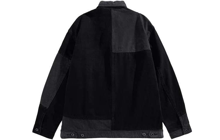 PEACEBIRD MEN Colorblock Denim Jacket Black