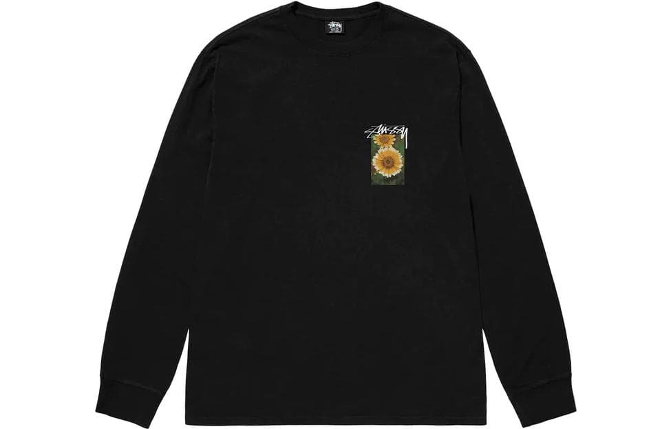 Stussy SS23 Floral Print Crewneck Long Sleeve Tee