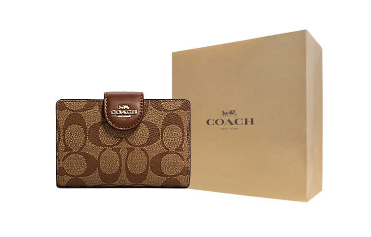 COACH Corner Zip Medium Brown