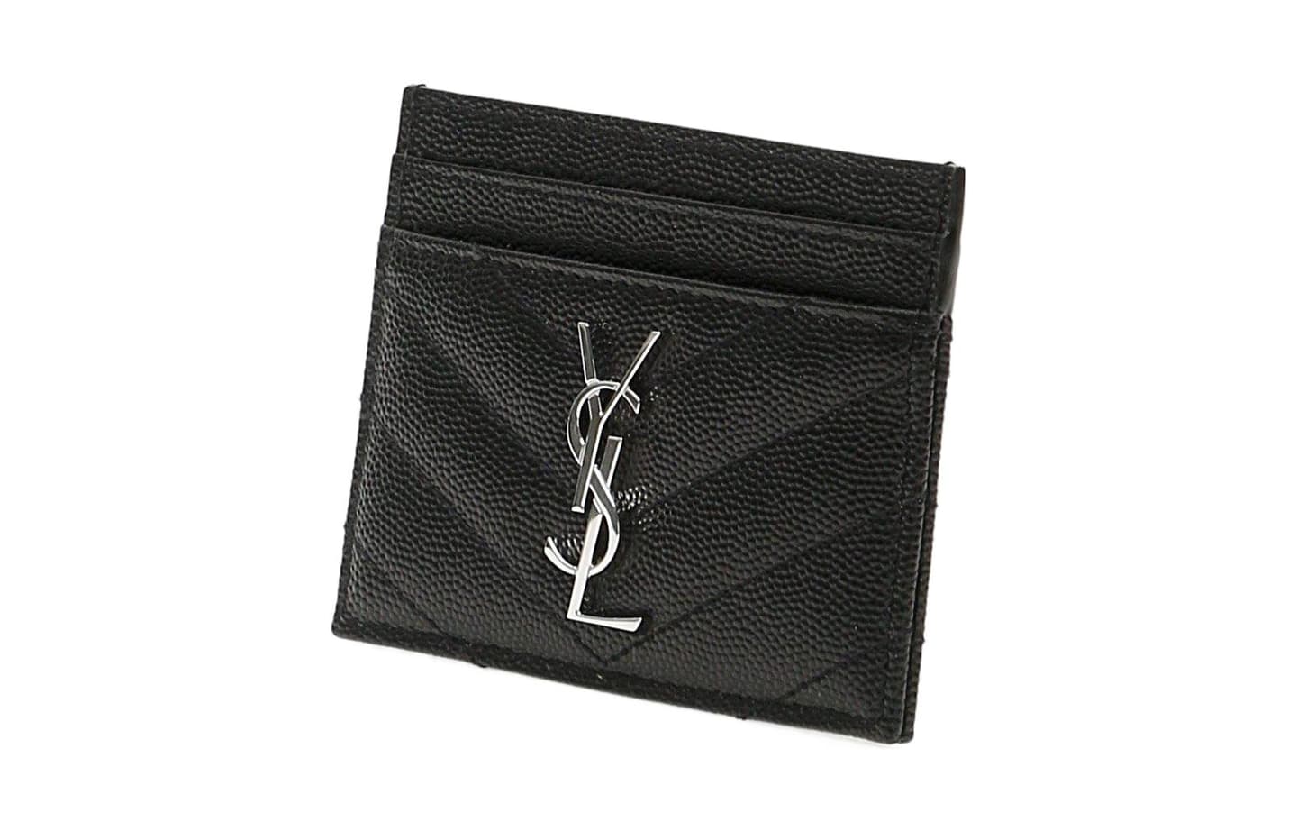 Saint Laurent YSL Monogram Quilted Card Holder Black