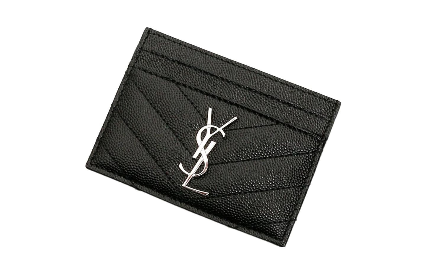 Saint Laurent YSL Monogram Quilted Card Holder Black