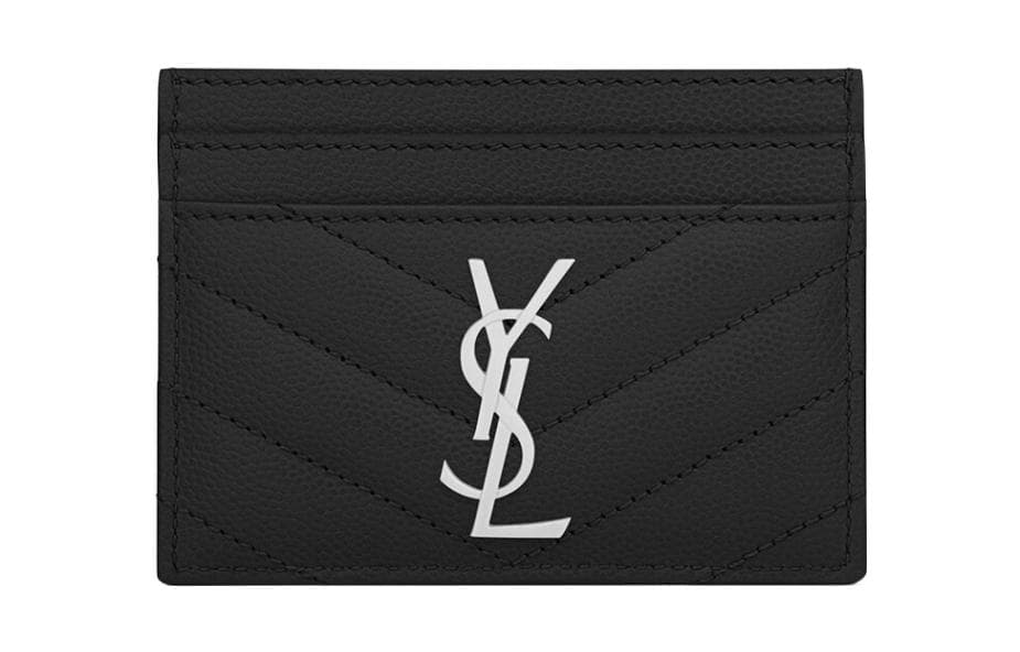 Saint Laurent YSL Monogram Quilted Card Holder Black