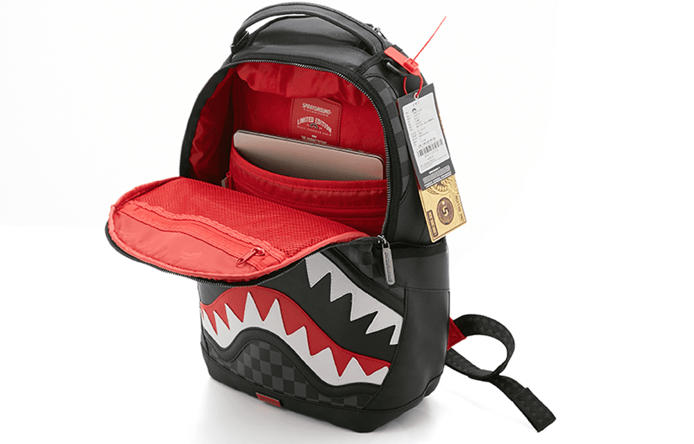 Sprayground Shark Mouth Checkered Backpack