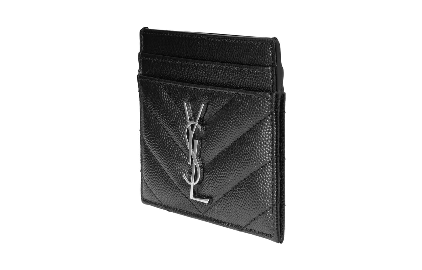Saint Laurent YSL Monogram Quilted Card Holder Black