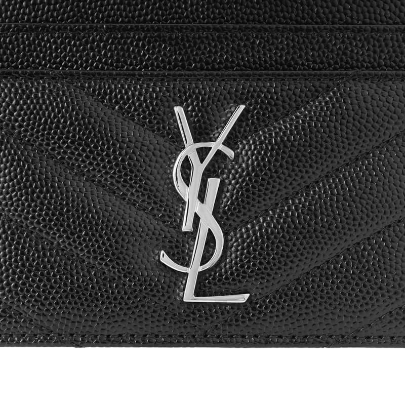 Saint Laurent YSL Monogram Quilted Card Holder Black