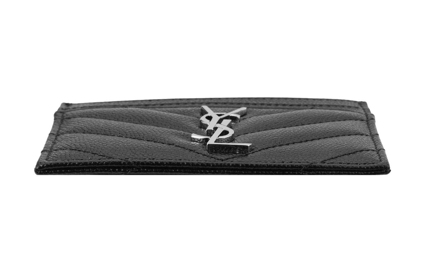 Saint Laurent YSL Monogram Quilted Card Holder Black