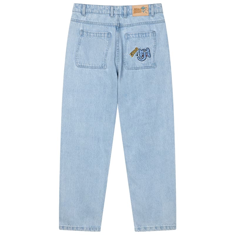 MIND ERROR Embroidered Logo Jeans