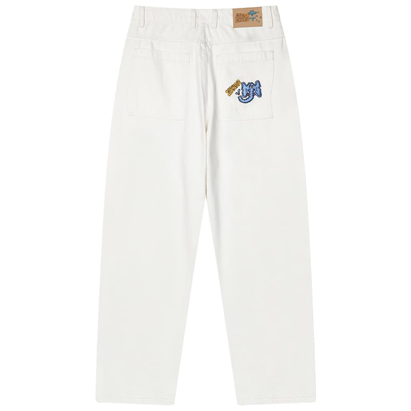 MIND ERROR Embroidered Logo Jeans