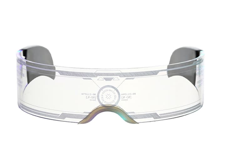 AAJF Y2K Cyberpunk LED Sunglasses White