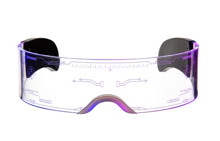 AAJF Y2K Cyberpunk LED Sunglasses White