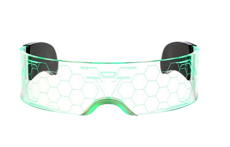 AAJF Y2K Cyberpunk LED Sunglasses White
