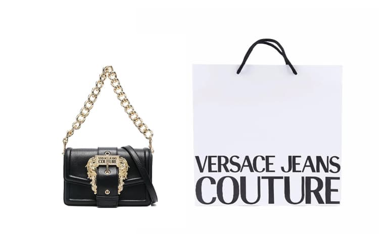 Versace Jeans Couture Baroque Buckle Bag Black