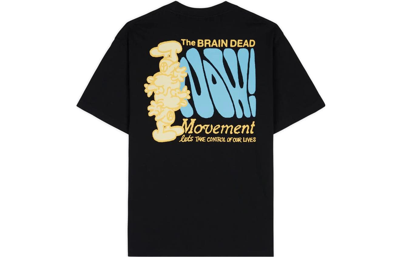 Brain Dead FW23 THE NOW MOVEMENT T-SHIRT - BLACK T
