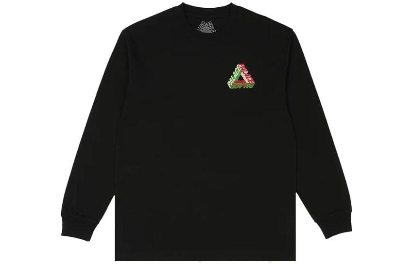 PALACE FW23 Logo Crewneck Long Sleeve Tee Black