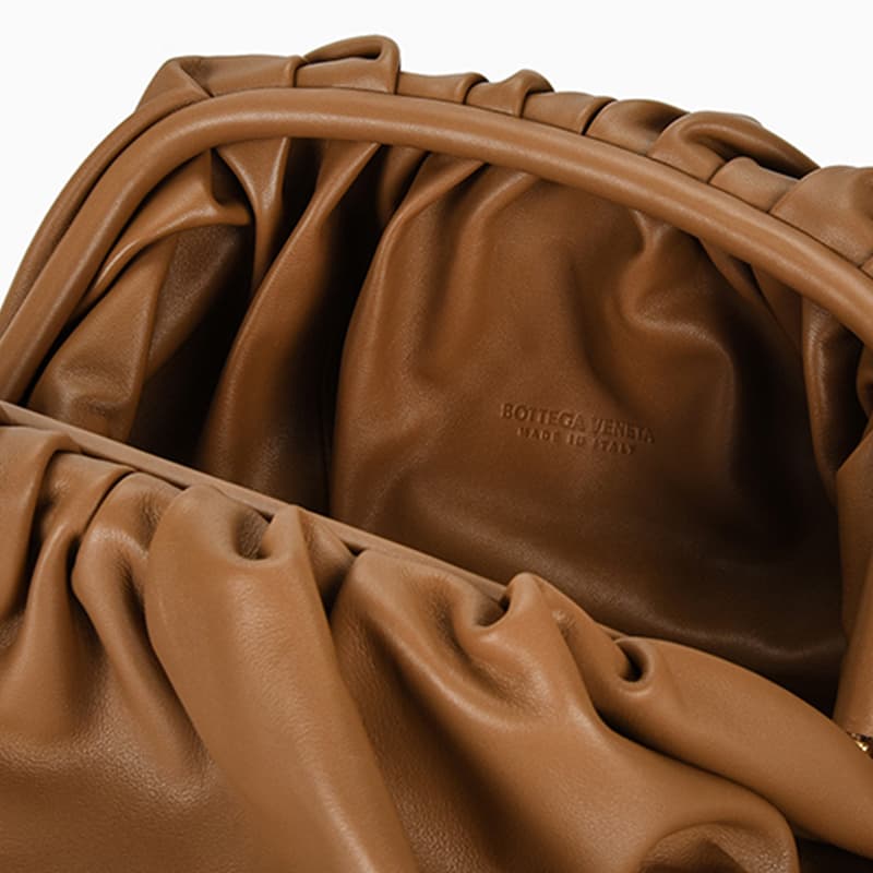 Bottega Veneta Cloud Clutch Caramel Brown