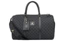 Jordan Checkered Fabric Bucket Bag Black