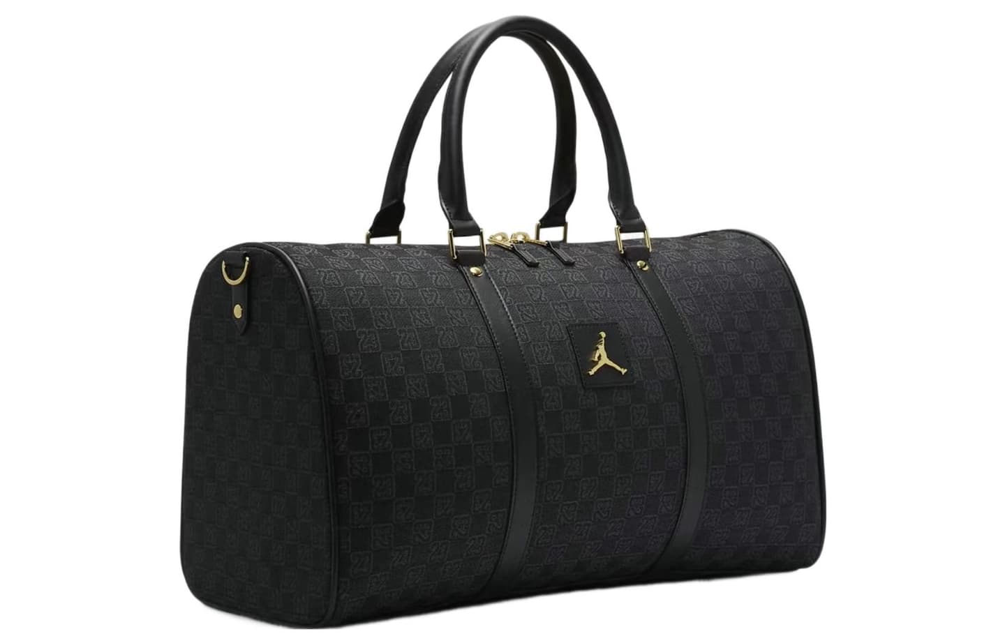 Jordan Checkered Fabric Bucket Bag Black