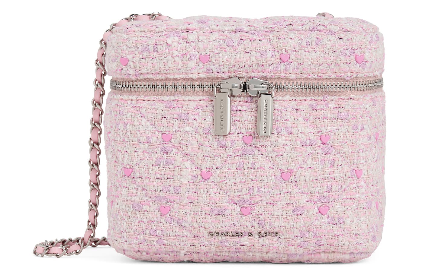 CHARLES&KEITH Heart Series PU Quilted Crossbody Bag Small