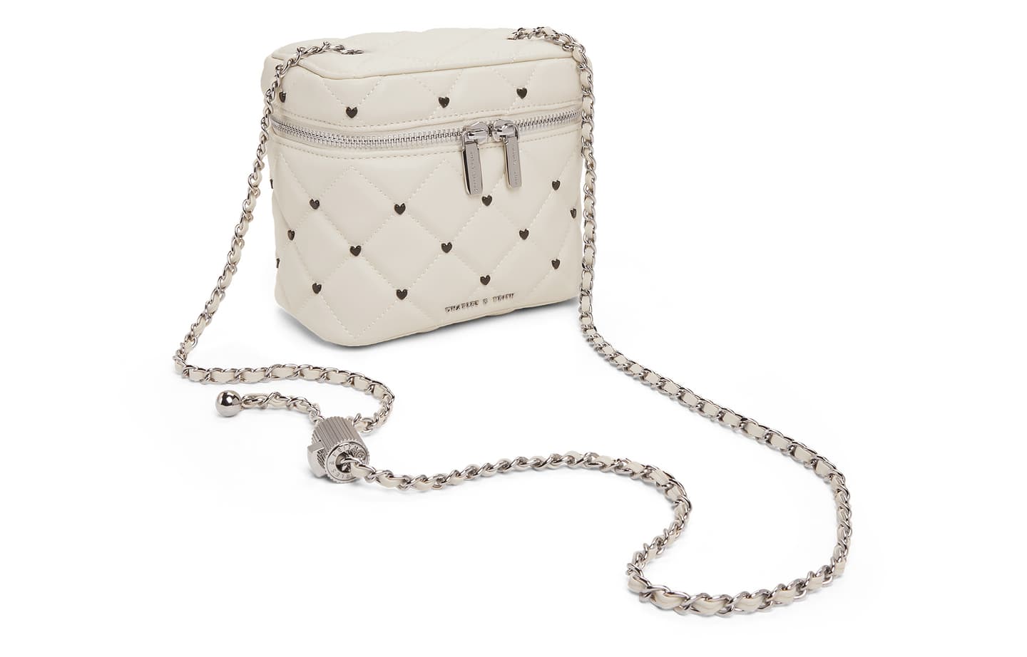 CHARLES&KEITH Heart Series PU Quilted Crossbody Bag Small