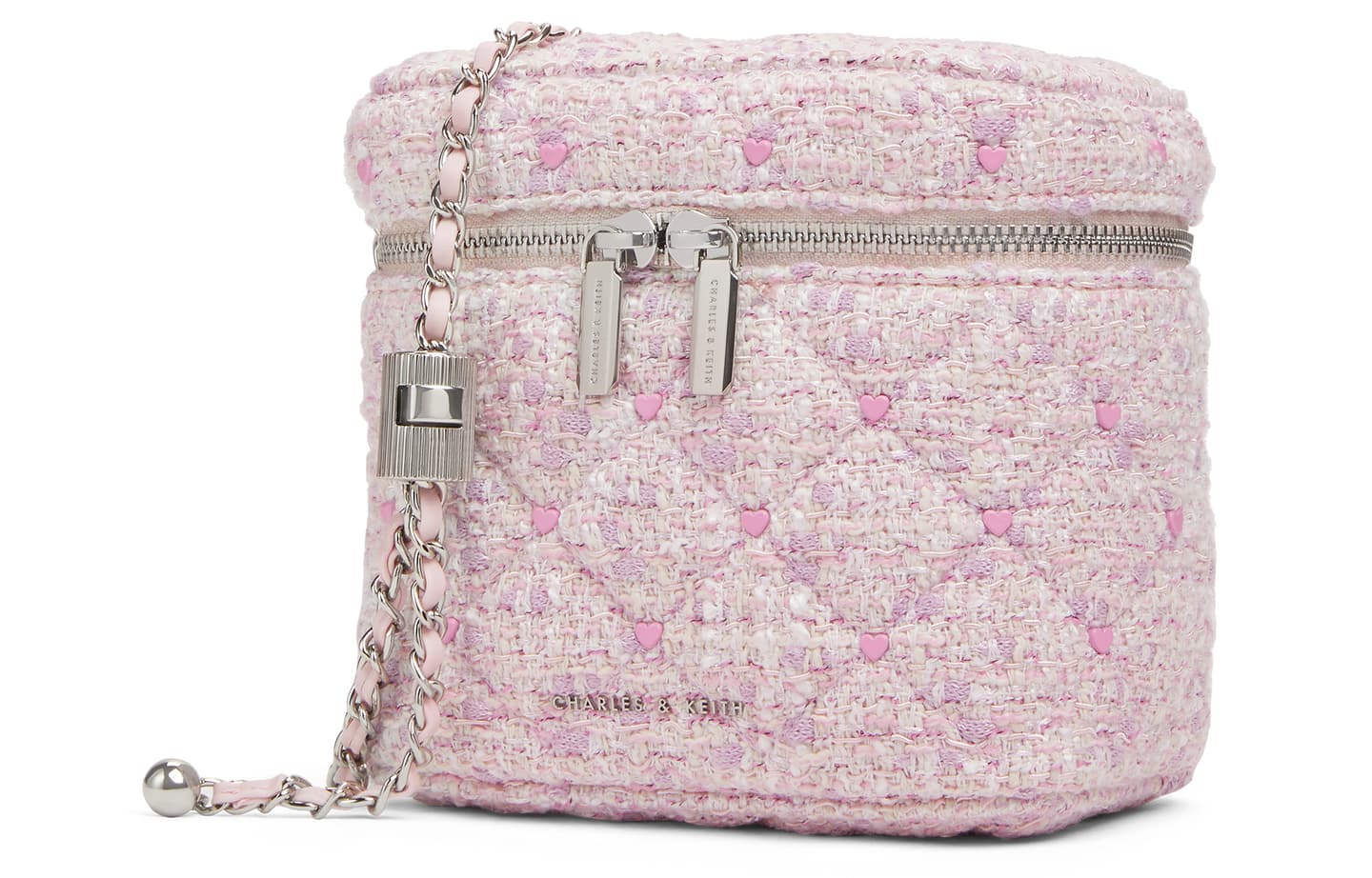 CHARLES&KEITH Heart Series PU Quilted Crossbody Bag Small