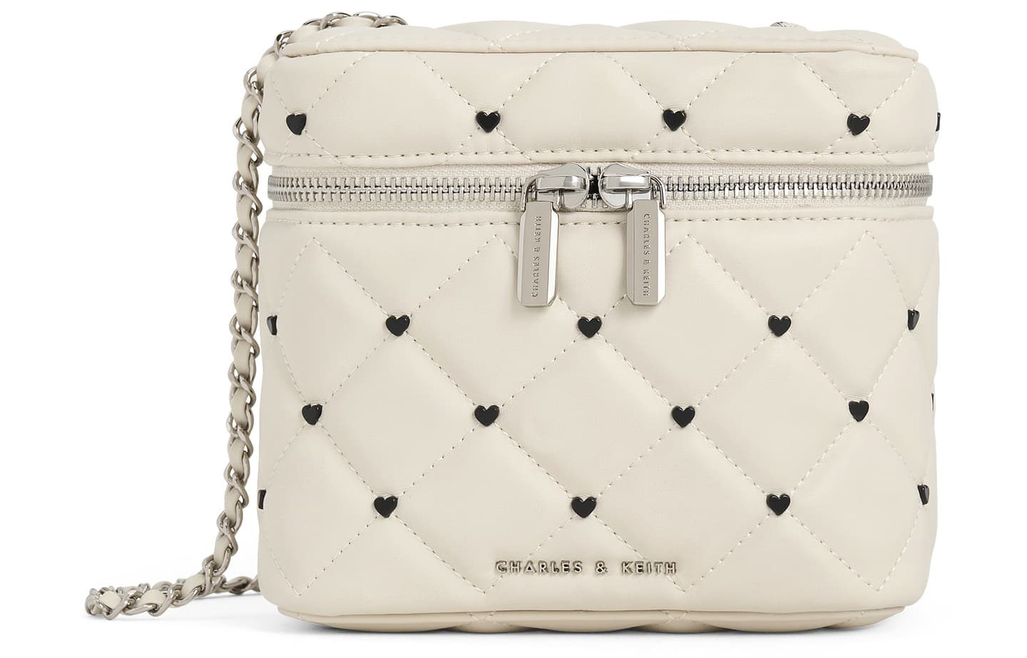 CHARLES&KEITH Heart Series PU Quilted Crossbody Bag Small