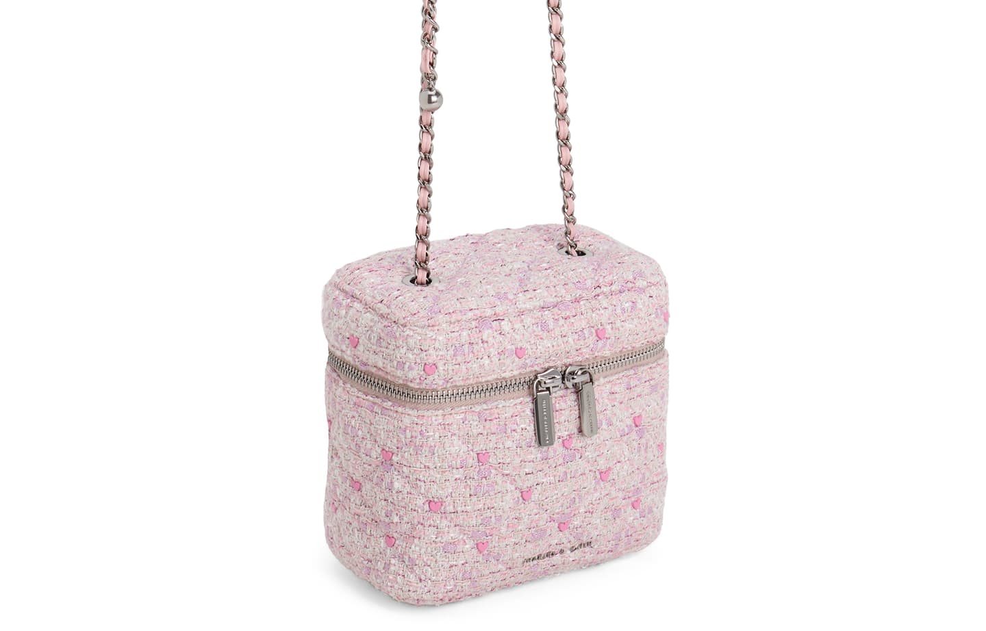 CHARLES&KEITH Heart Series PU Quilted Crossbody Bag Small