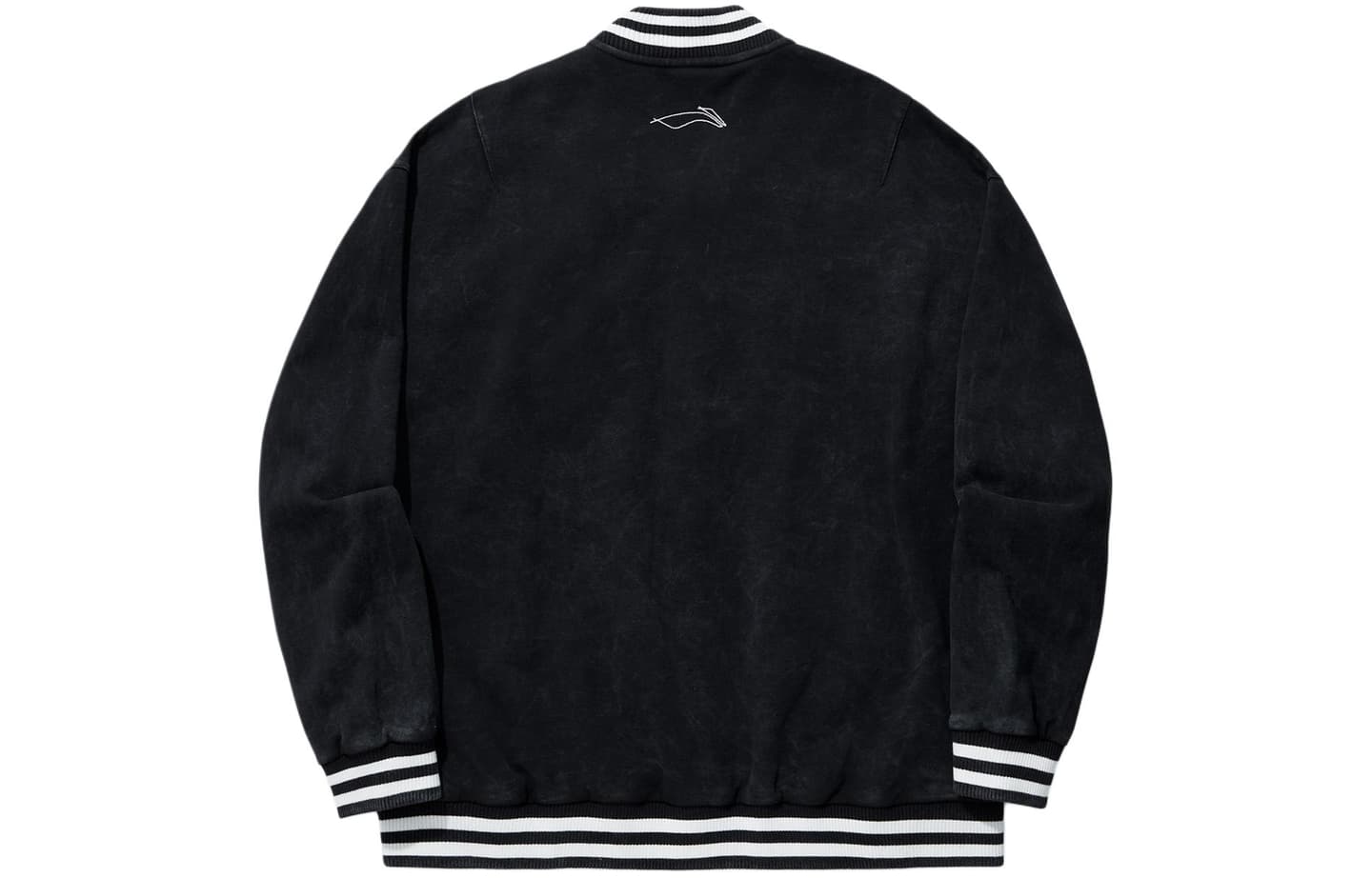 Li-Ning Logo Print Baseball Jacket Black