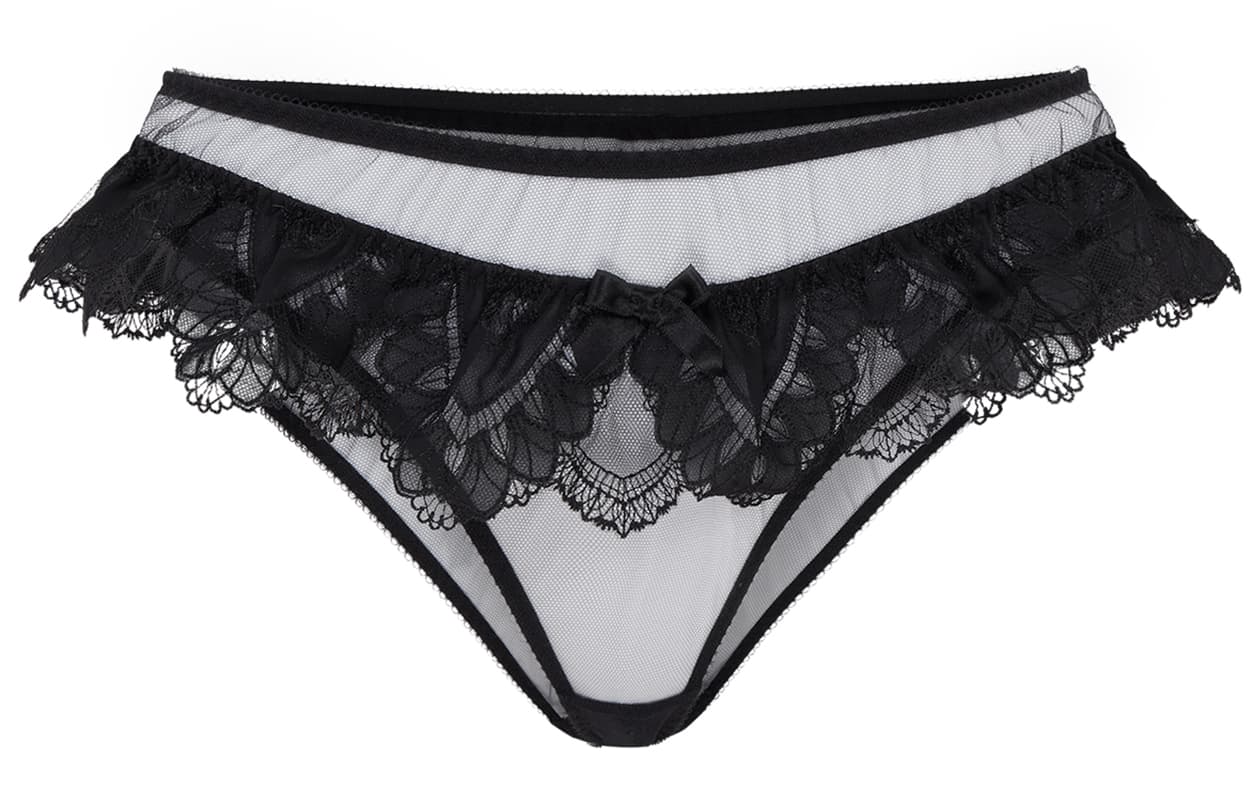 Agent Provocateur ALYSIA Thin Lace Low Waist Triangle Panties Black