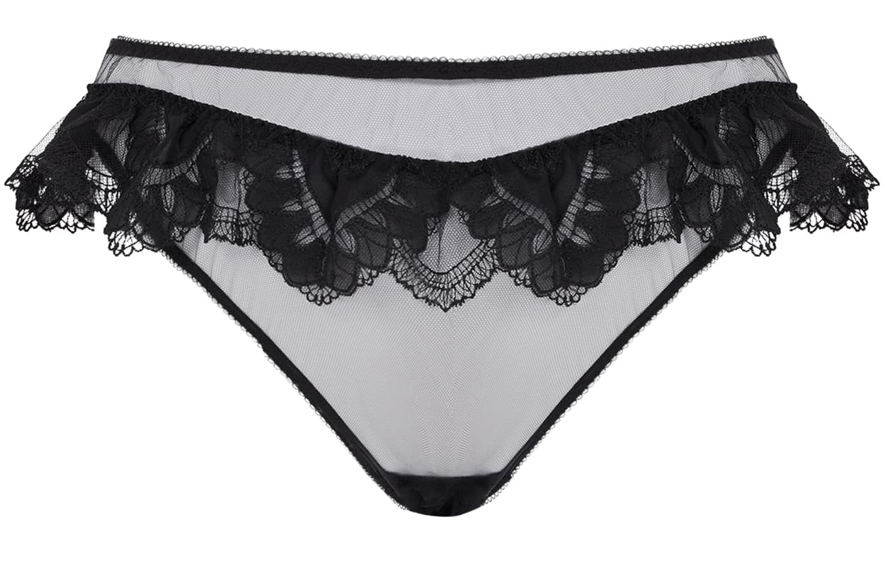 Agent Provocateur ALYSIA Thin Lace Low Waist Triangle Panties Black