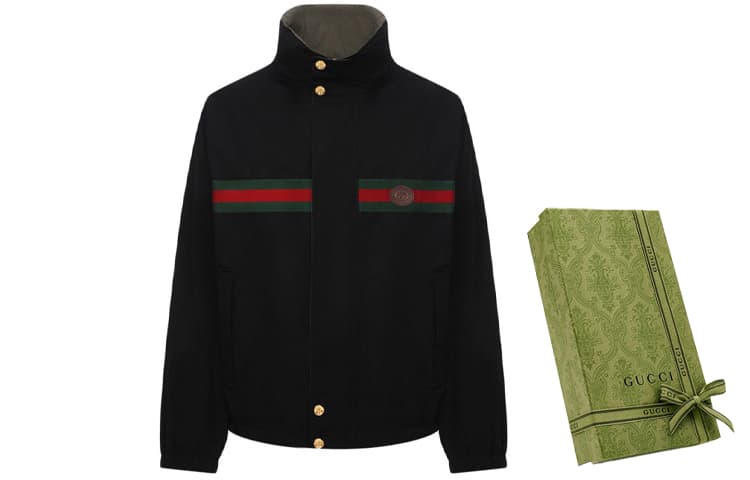 Gucci Nylon Cotton Blend Jacket Black