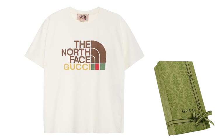 Gucci x The North Face Logo Print T-Shirt Ivory
